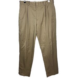 Lands End Men's Traditional Fit Cotton Twill Khaki‎ Pants Size 33x32